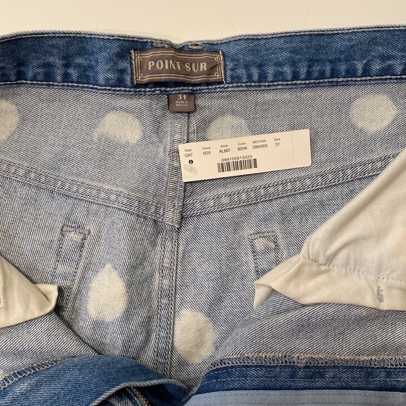 J Crew Point Sur boyfriend jean with bleached out dots, size 31 - Picture 5 of 9